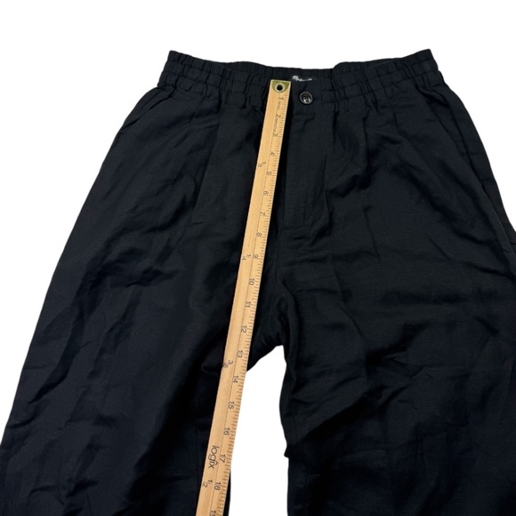Madewell Linen Blend Pull On High Rise Straight Pants Black Size S - Picture 9 of 11